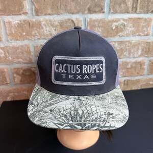 Hooey Cactus Ropes Texas Trucker Hat Snapback Gray Patch Rodeo Western